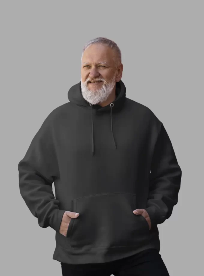 Full Sleeve Solid Hoodie - Black