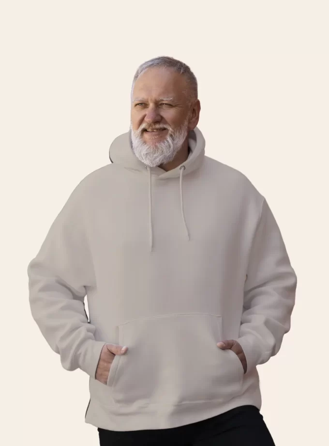 Full Sleeve Solid Hoodie - Cream