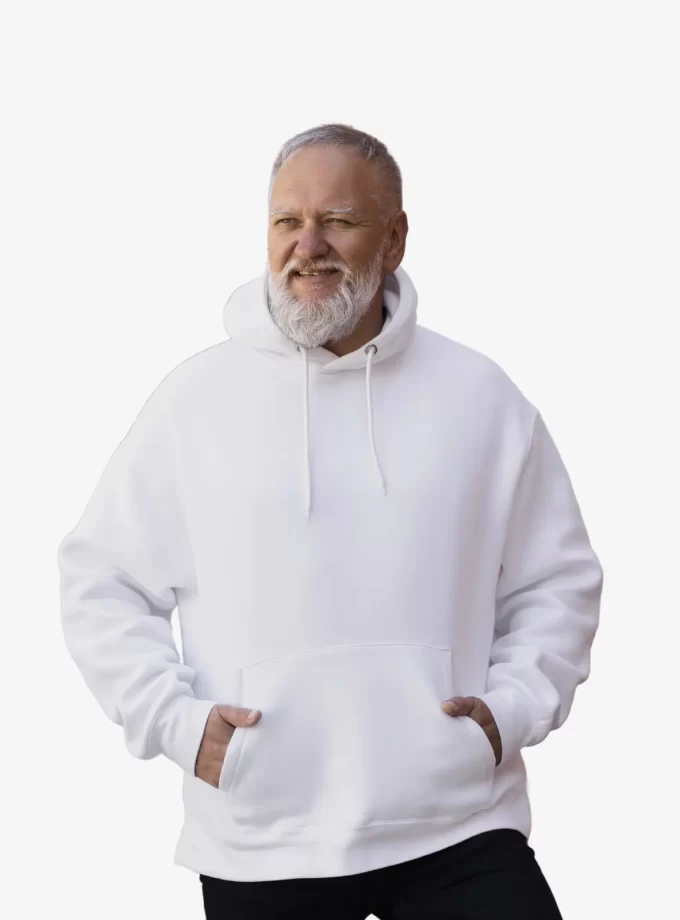 Full Sleeve Solid Hoodie - White